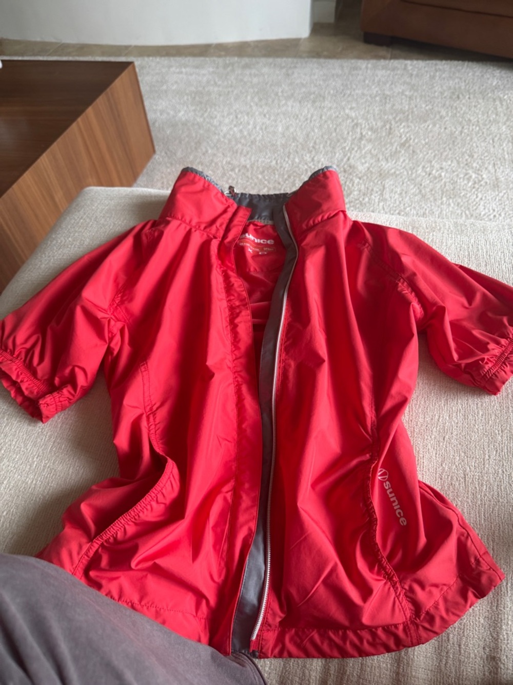 Sunice Womens Red Running/Rain Jacket with Front Zip